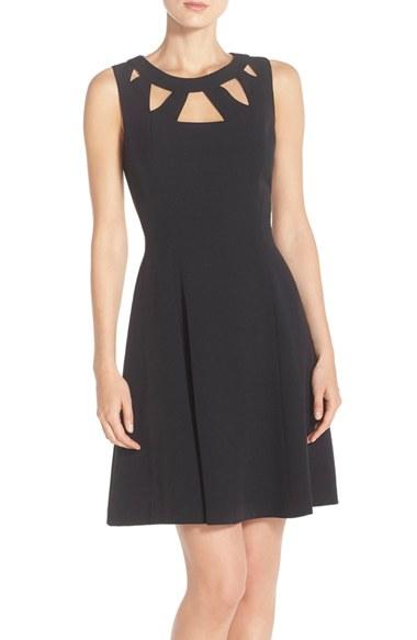 Women's Eliza J Cutout Crepe Fit & Flare Dress