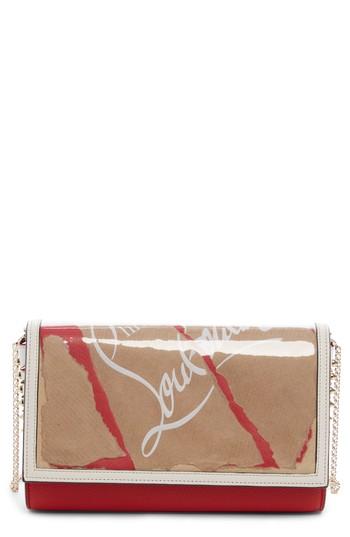 Christian Louboutin Paloma Kraft Leather Clutch - Brown