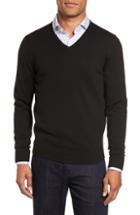 Men's Nordstrom Men's Shop V-neck Merino Wool Sweater - Black