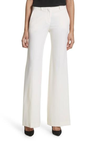 Women's Theory Demitria Polished Wool Pants - White
