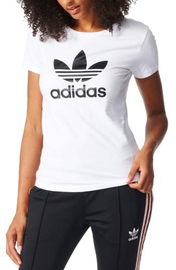 Women's Adidas Originals Trefoil Jersey Tee - White
