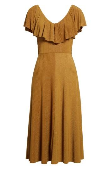Women's June & Hudson Ruffle Midi Dress - Metallic