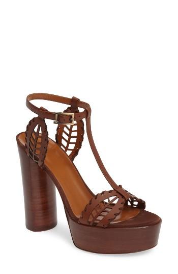 Women's Aquatalia Isadora T-strap Platform Sandal M - Brown