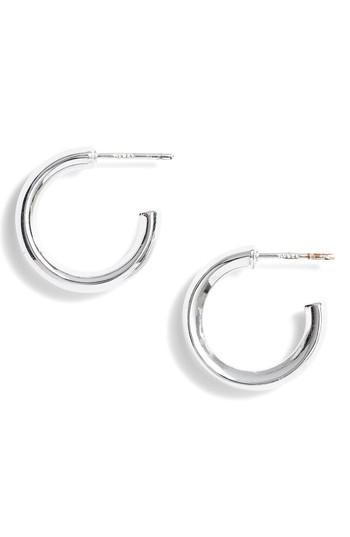 Women's Argento Vivo Small Hammered Tube Hoops