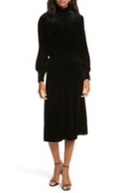 Women's Frame Smocked Velvet Midi Dress