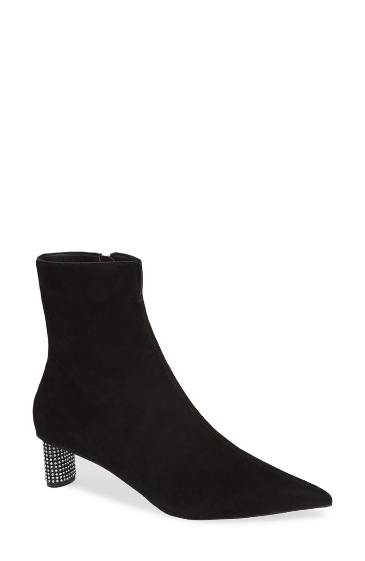 Women's Topshop Crystal Heel Ankle Bootie .5us / 40eu M - Black