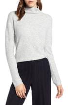 Women's Halogen Fuzzy Mock Neck Sweater, Size - Black