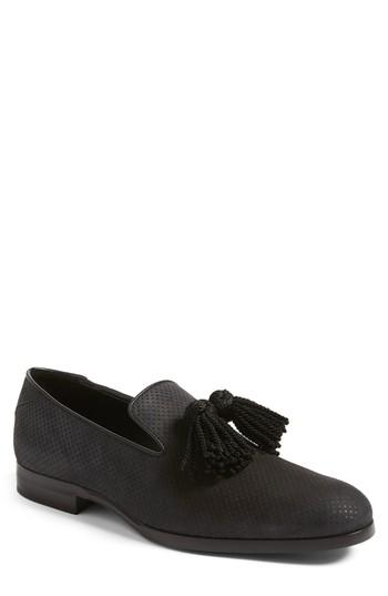 Men's Jimmy Choo 'foxley' Ombre Glitter Tassel Loafer Us / 44eu - Black