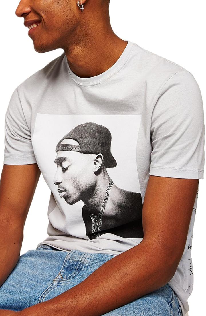 Men's Topman Classic Fit 2pac Graphic T-shirt - Grey