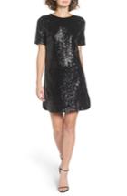 Women's Soprano Sequin T-shirt Dress - Black