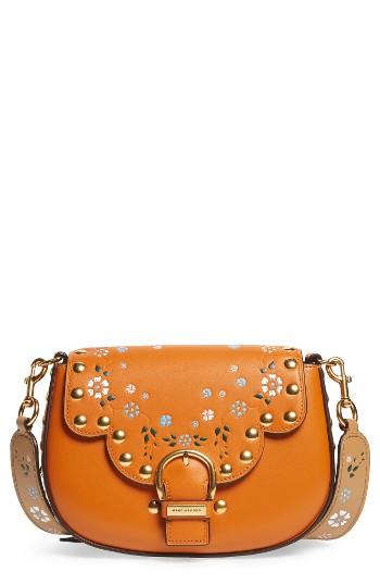 Marc Jacobs Studded Navigator Leather Crossbody Bag - Red