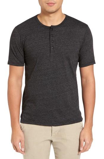 Men's Goodlife Split Hem Henley, Size - Black