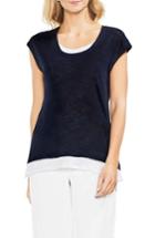 Women's Vince Camuto Layered Look Scoop Neck Tee, Size - Blue