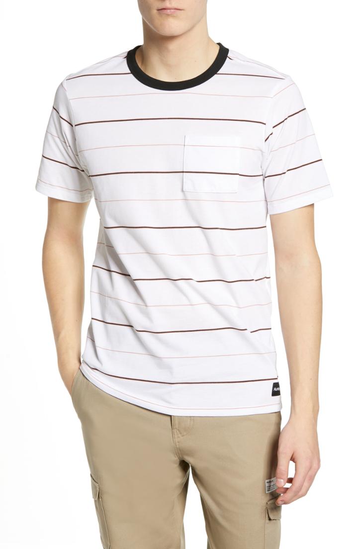 Men's Hurley Dri-fit Straya Stripe Pocket T-shirt - White