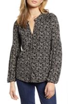 Women's Lucky Brand Blouson Sleeve Top - Black