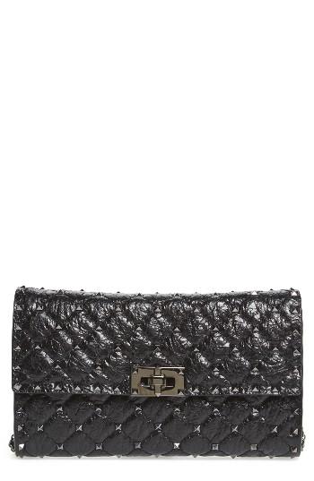 Women's Valentino Rockstud Spike Wallet On A Chain - Black