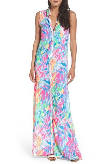 Women's Lilly Pulitzer Ezra Maxi Shirtdress, Size - White