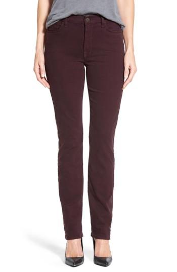 Women's Jen7 Stretch Sateen Slim Straight Leg Pants - Purple