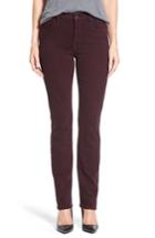 Women's Jen7 Stretch Sateen Slim Straight Leg Pants - Purple