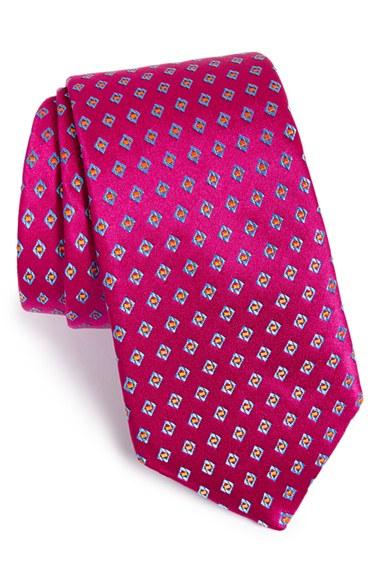 Men's Ted Baker London Geometric Silk Tie, Size - Pink