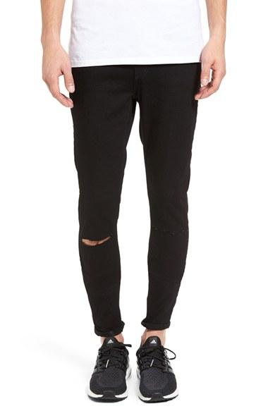 Men's Cheap Monday Him Spray Skinny Fit Jeans - Black