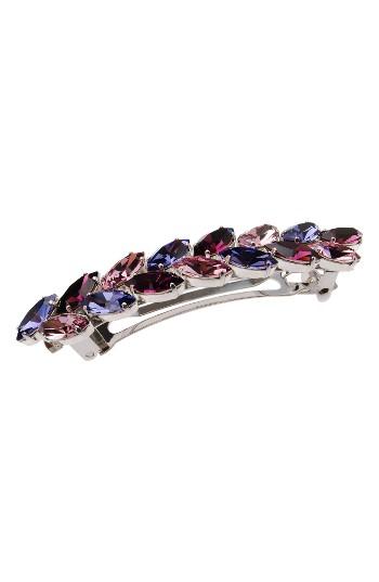 L. Erikson Large Ivy Swarovski Crystal Barrette, Size - Purple