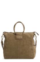 Hobo Sheila Convertible Calfskin Suede Satchel - Green