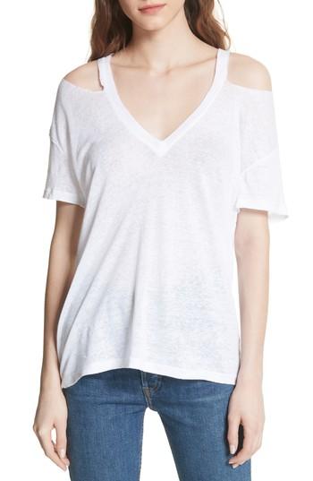 Women's Iro Balria Cold Shoulder Linen Tee - White