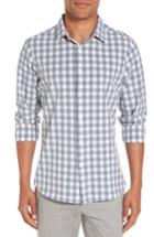 Men's Mizzen+main Covington Blue Shadow & Toffee Check Sport Shirt, Size - Blue