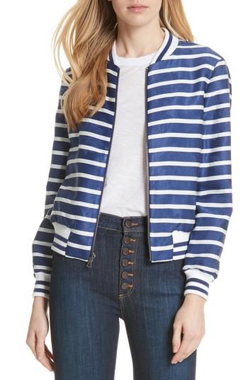 Women's Alice + Olivia Lonnie Reversible Bomber Jacket - Blue