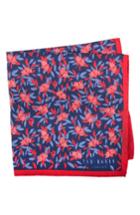 Men's Ted Baker London Botanical Silk Pocket Square, Size - Red