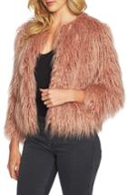 Women's 1.state Crop Faux Fur Jacket - Pink