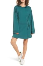 Women's Bp. Corset Hoodie Sweatshirt Dress - Green