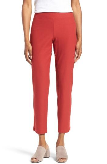 Women's Eileen Fisher Stretch Crepe Slim Ankle Pants - Red
