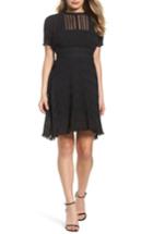 Women's Foxiedox Isadora Lace Trim Pintuck Fit & Flare Dress