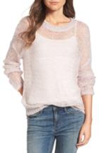 Women's Treasure & Bond X Something Navy Sheer Metallic Sweater - Pink