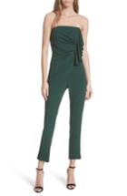 Women's Dvf Strapless Ruffle Front Jumpsuit - Green