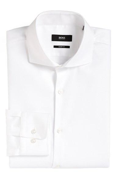 Men's Boss Sharp Fit Dress Shirt L - White