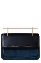 M2malletier La Fleur De Mal Leather & Velvet Shoulder Bag - Blue