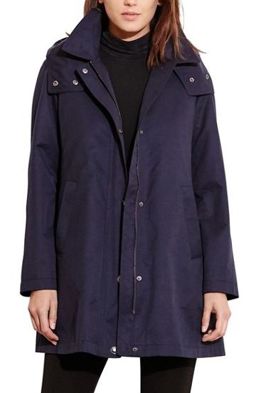 Women's Lauren Ralph Lauren A-line Jacket With Removable Liner - Blue