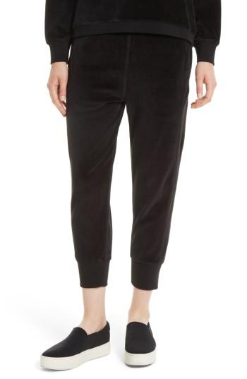 Women's Vince Velour Cuffed Jogger Pants - Black