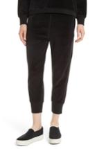 Women's Vince Velour Cuffed Jogger Pants - Black