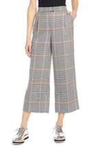 Women's Halogen X Atlantic-pacific Plaid Wide Leg Crop Pants - Black