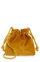 Clare V. Henri Velvet Bucket Bag - Yellow