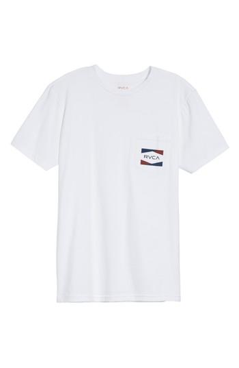Men's Rvca Nation 2 Graphic Pocket T-shirt, Size - White