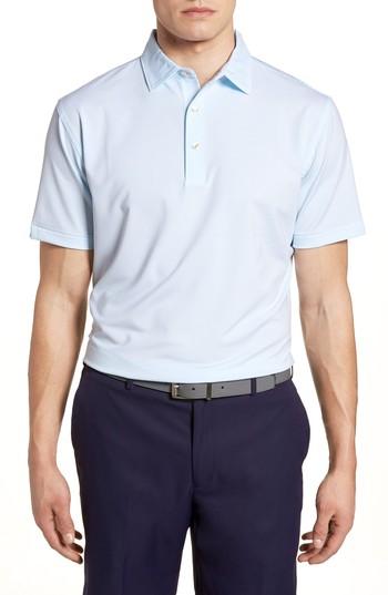 Men's Peter Millar Halford Stripe Stretch Jersey Polo - White