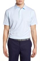 Men's Peter Millar Halford Stripe Stretch Jersey Polo - White