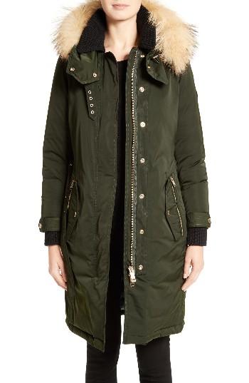 Women's Burberry Hunnbridge Parka With Genuine Fox Fur Trim