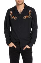 Men's The Rail Embroidered Woven Shirt - Black