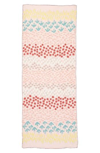 Women's Valentino Flower Rows Silk Scarf, Size - Pink